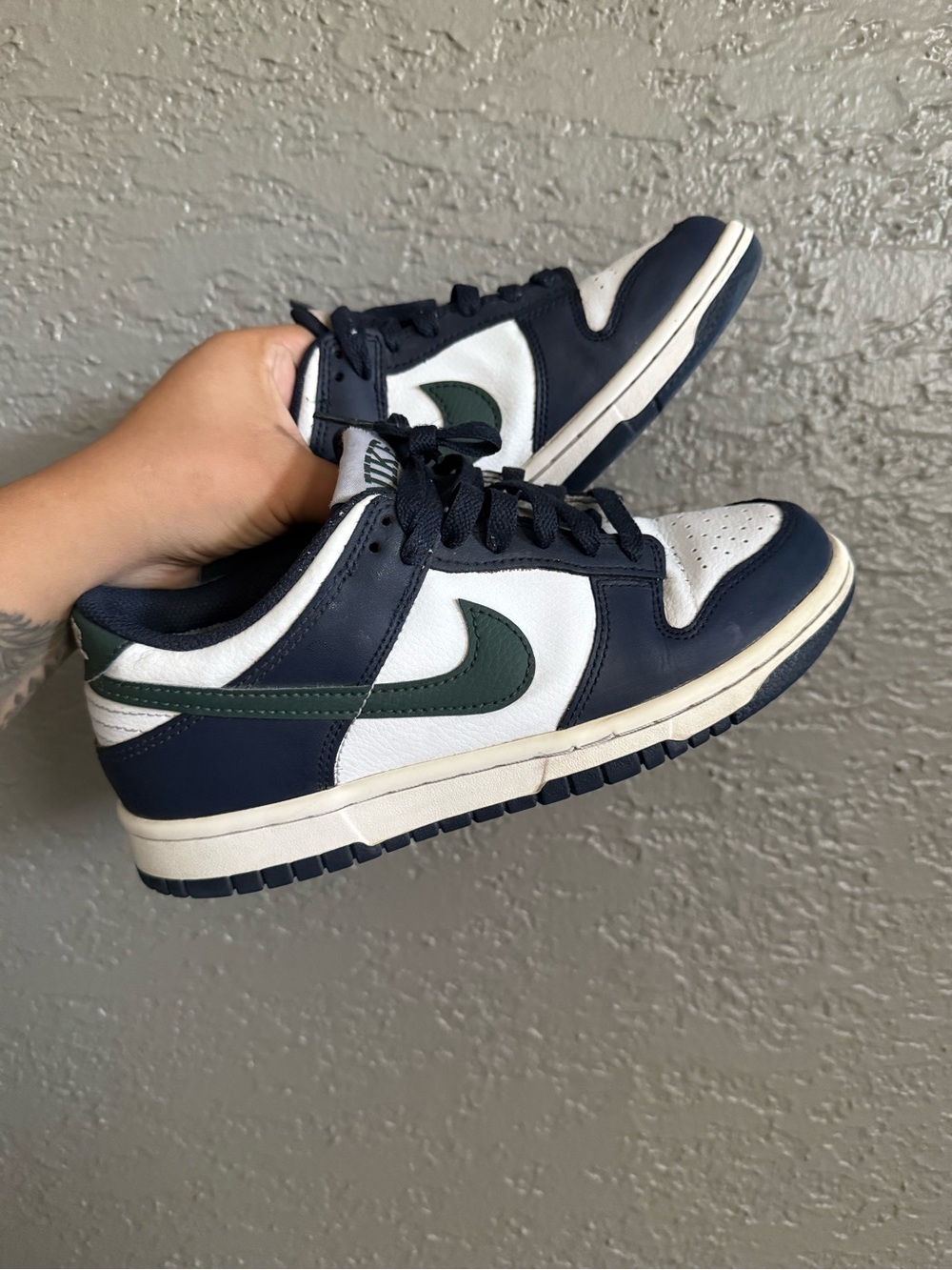 Nike Men’s Dunk Low — Navy, White & Dark Green